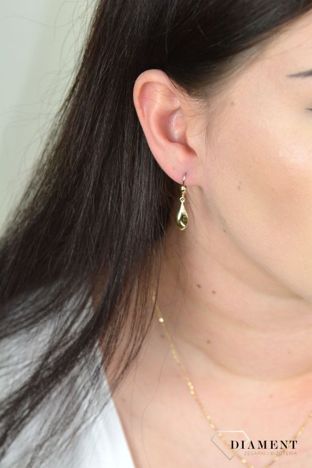 Złote kolczyki wiszące o ponadczasowym wzorze KL 9515.jpg